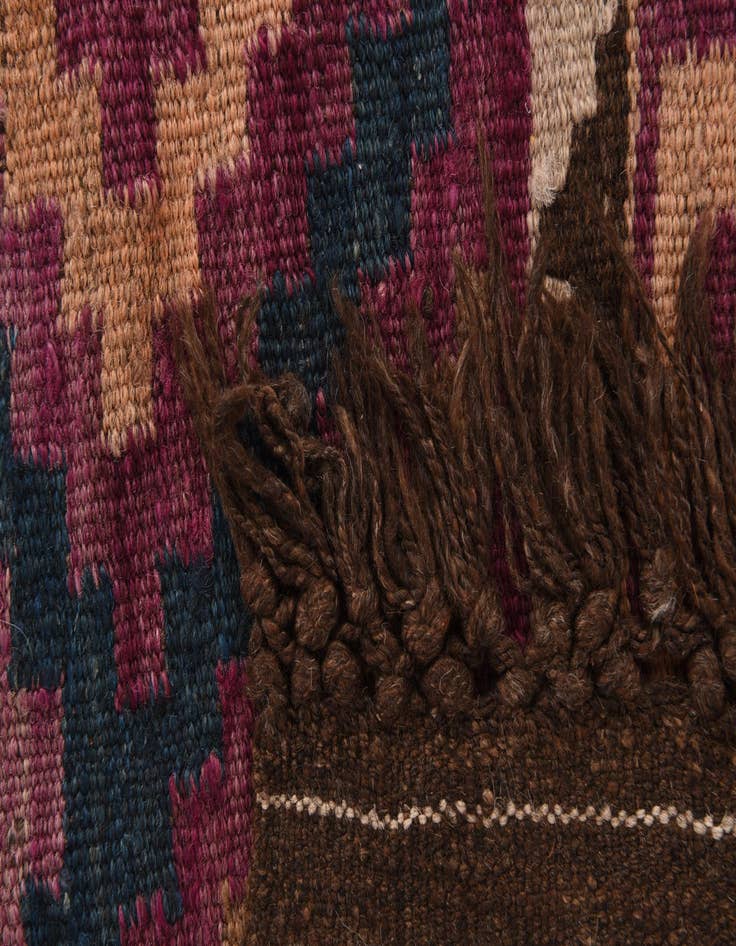 Detail image of  5' 2 x 9' 10  Hand Woven Kilim Fars Wool Runner Rug