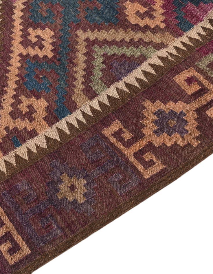 Detail image of  5' 2 x 9' 10  Hand Woven Kilim Fars Wool Runner Rug