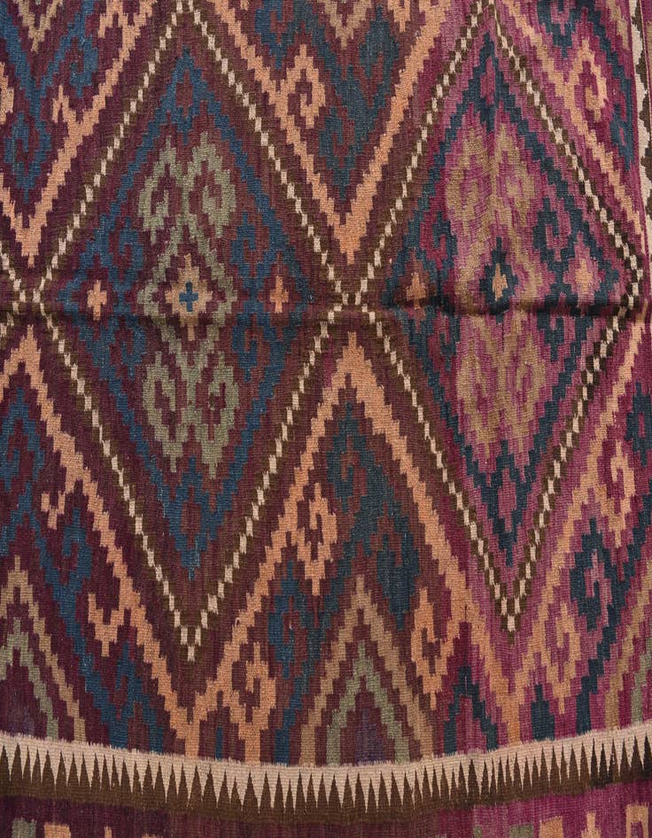 Detail image of  5' 2 x 9' 10  Hand Woven Kilim Fars Wool Runner Rug
