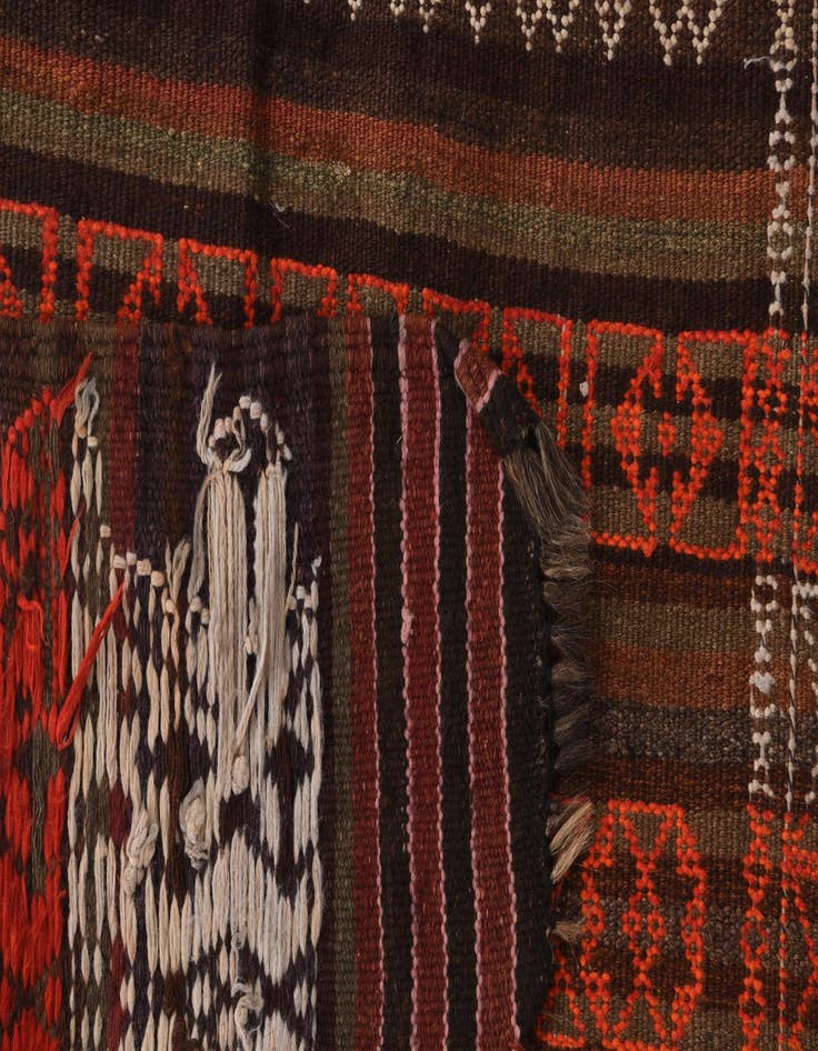 Detail image of  4' 1 x 10' 8  Hand Woven Kilim Fars Wool Runner Rug