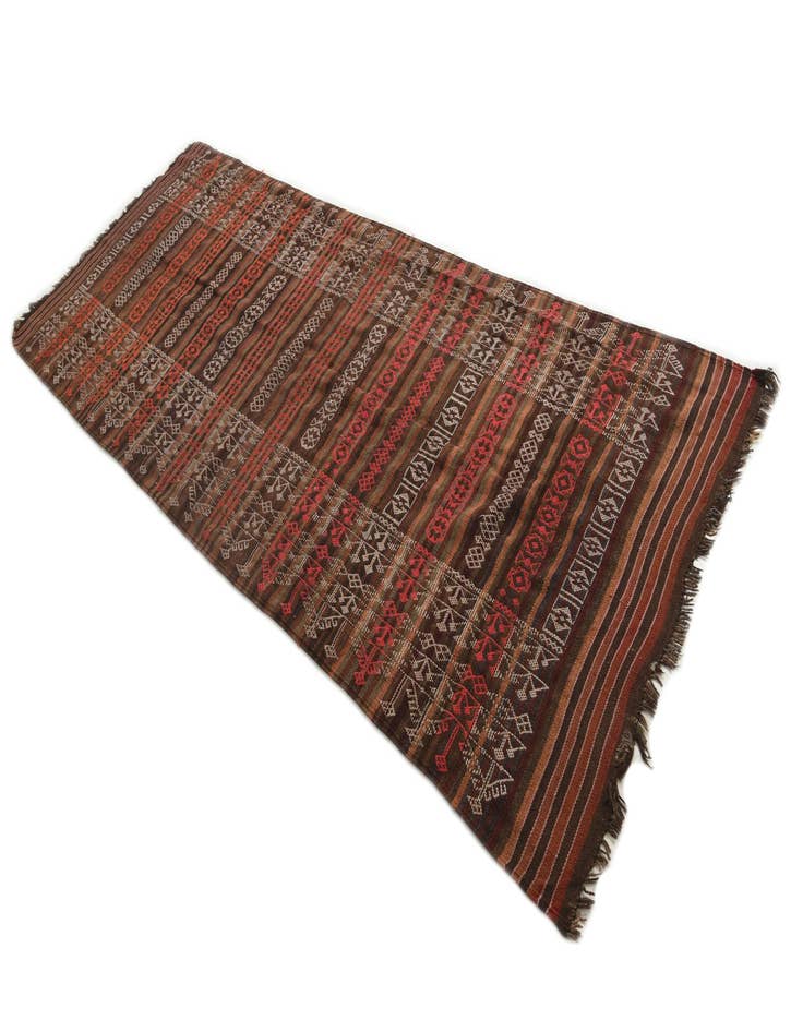 Detail image of  4' 1 x 10' 8  Hand Woven Kilim Fars Wool Runner Rug