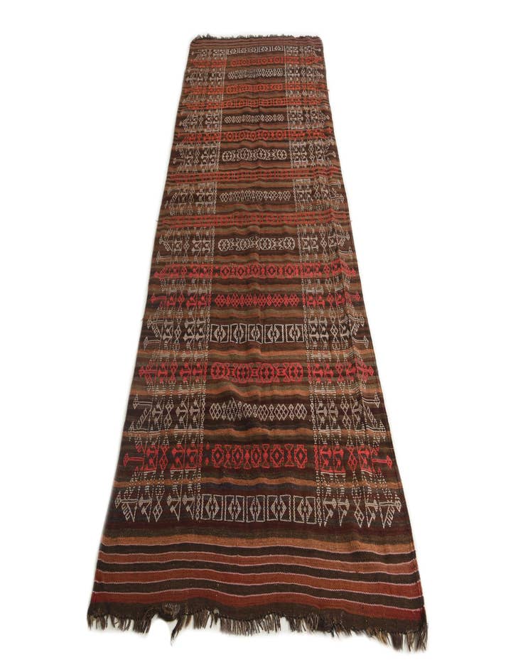 Detail image of  4' 1 x 10' 8  Hand Woven Kilim Fars Wool Runner Rug