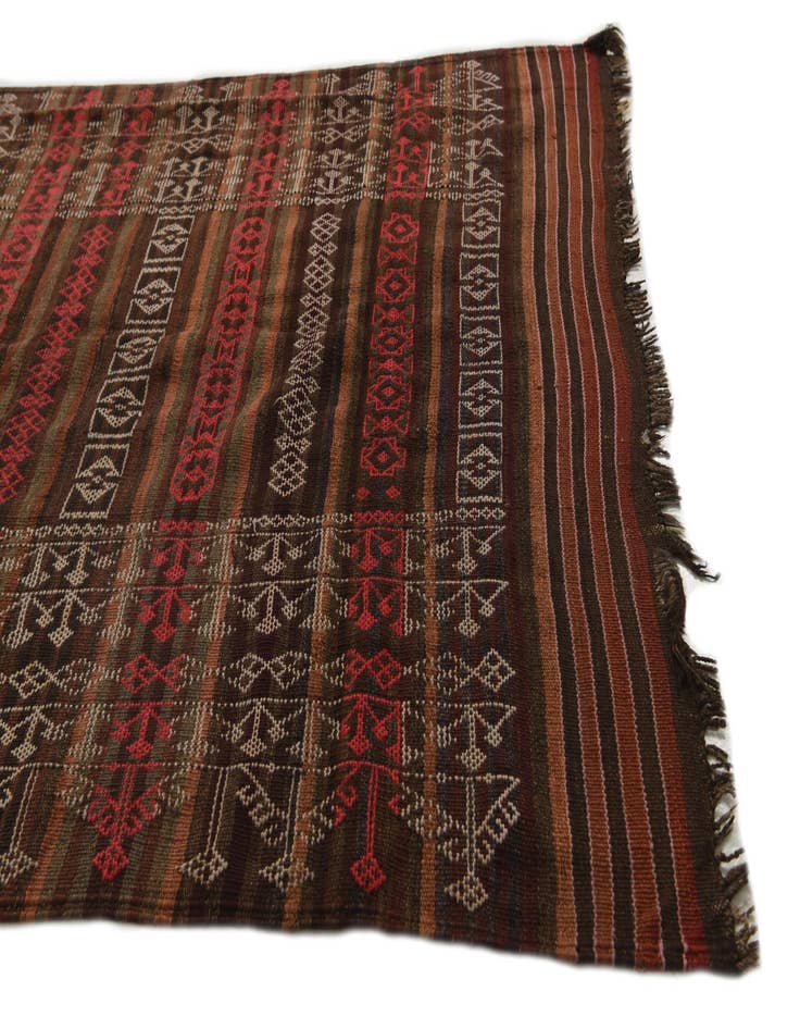 Detail image of  4' 1 x 10' 8  Hand Woven Kilim Fars Wool Runner Rug