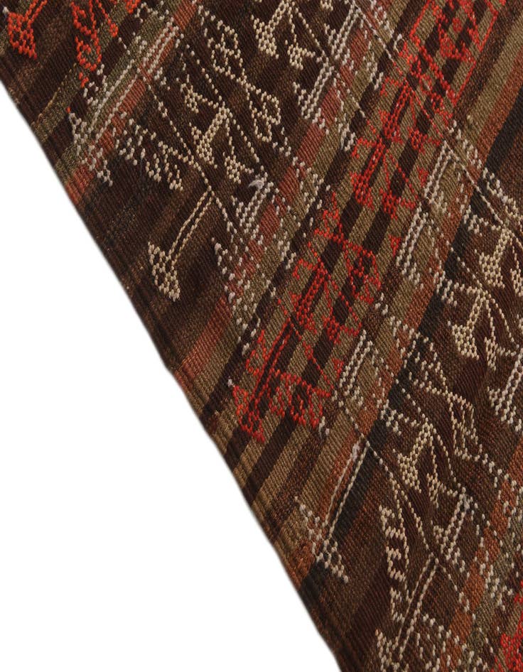 Detail image of  4' 1 x 10' 8  Hand Woven Kilim Fars Wool Runner Rug