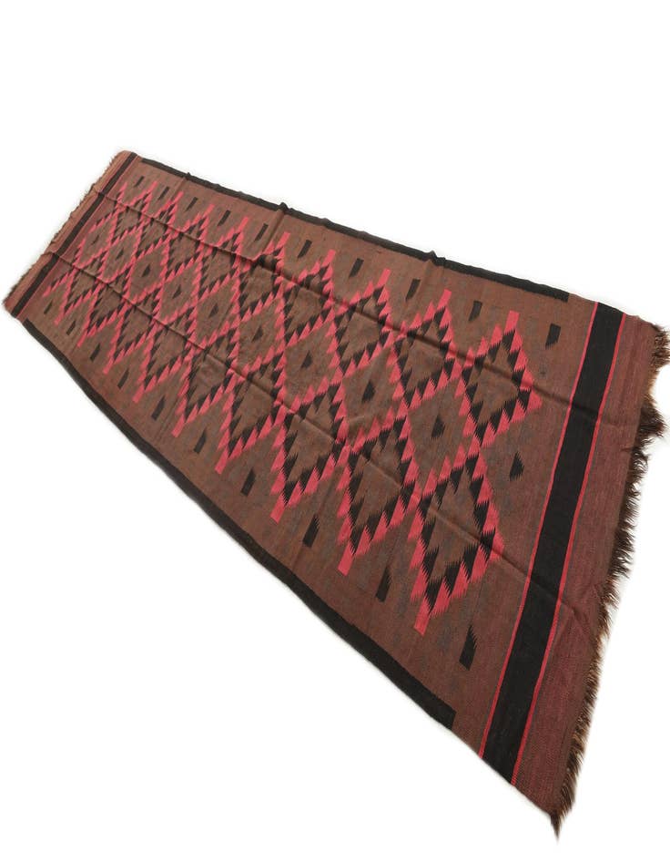 Detail image of  4' 6 x 15'  Hand Woven Kilim Fars Wool Runner Rug