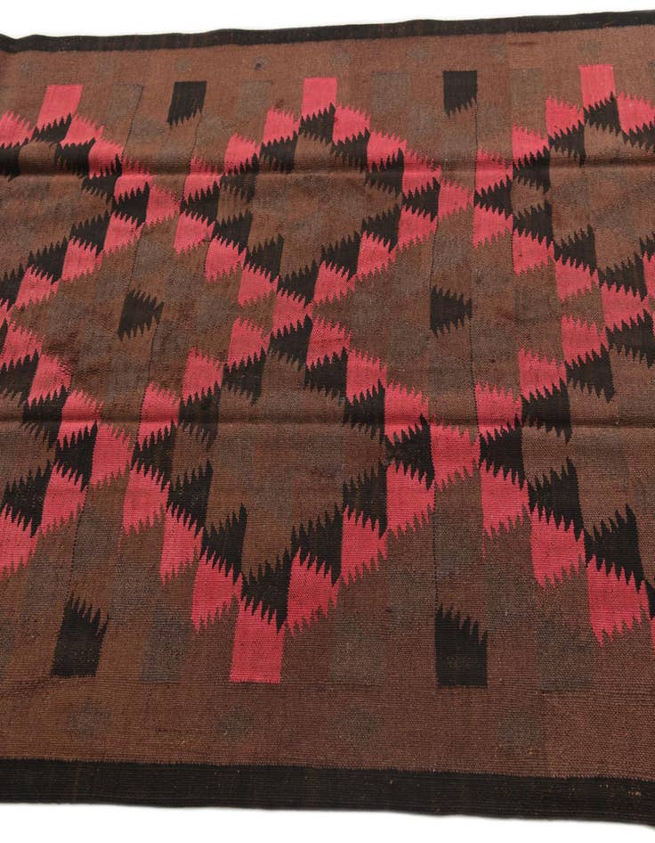 Detail image of  4' 6 x 15'  Hand Woven Kilim Fars Wool Runner Rug