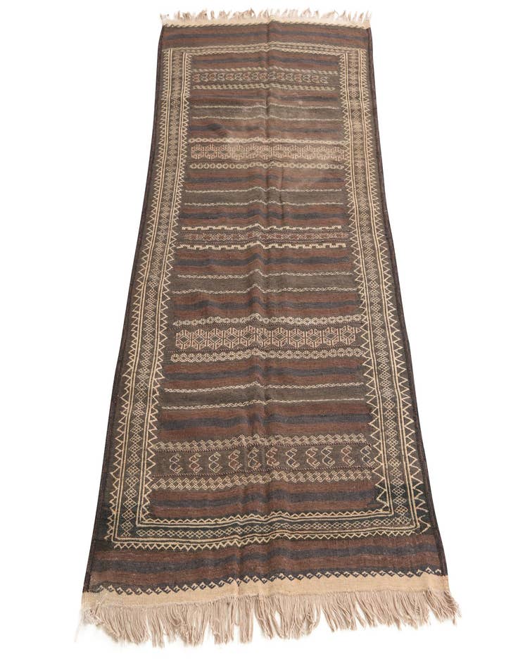 Detail image of  3' 5 x 6' 9  Hand Woven Kilim Fars Wool Runner Rug