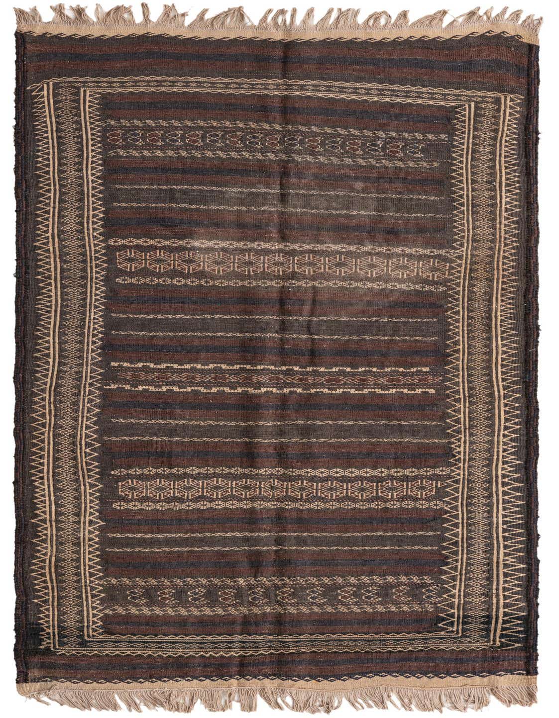 Primary image  3' 5 x 6' 9  Hand Woven Kilim Fars Wool Runner Rug
