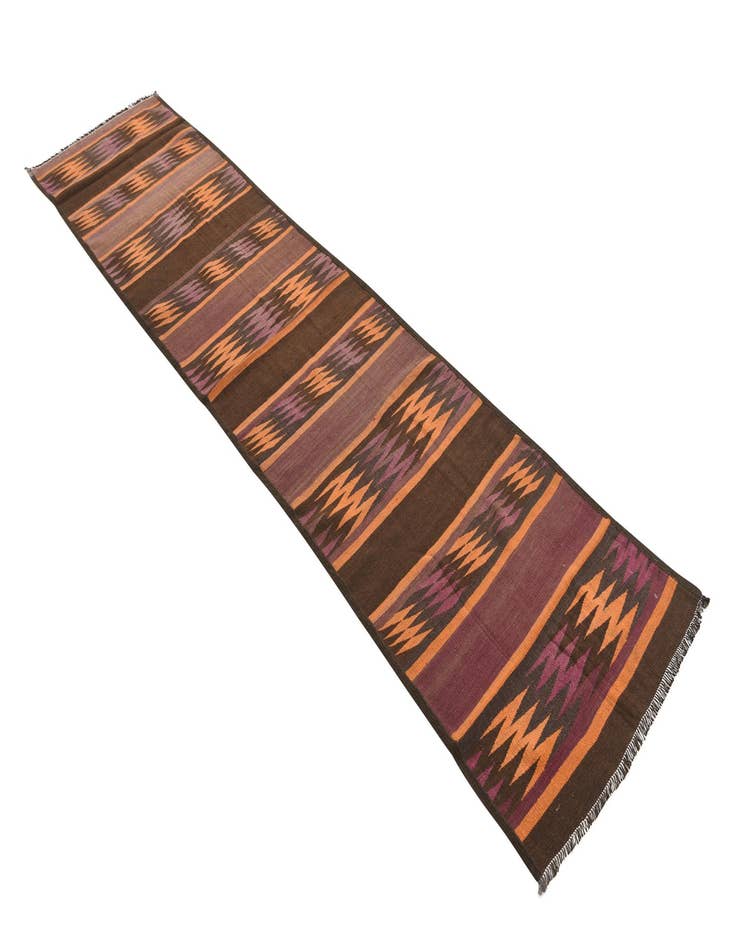 Detail image of  2' 5 x 10' 4  Hand Woven Kilim Fars Wool Runner Rug