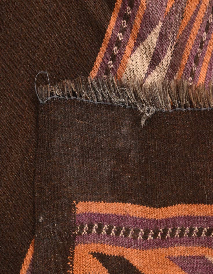 Detail image of  4' 7 x 11' 8  Hand Woven Kilim Fars Wool Runner Rug