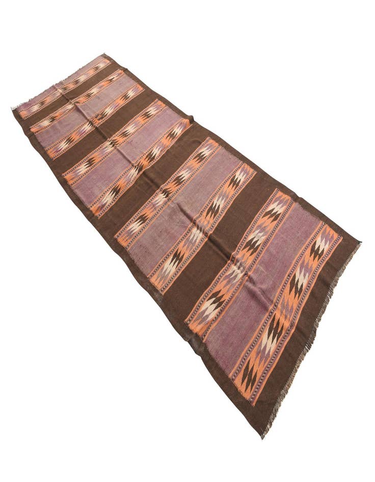 Detail image of  4' 7 x 11' 8  Hand Woven Kilim Fars Wool Runner Rug