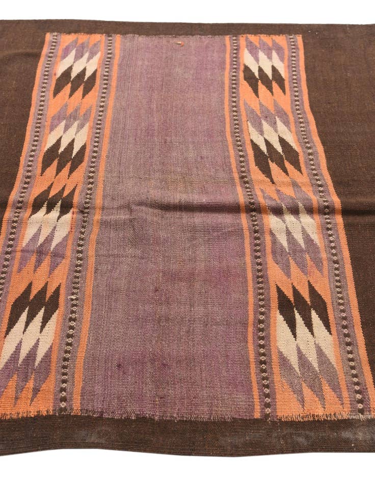 Detail image of  4' 7 x 11' 8  Hand Woven Kilim Fars Wool Runner Rug