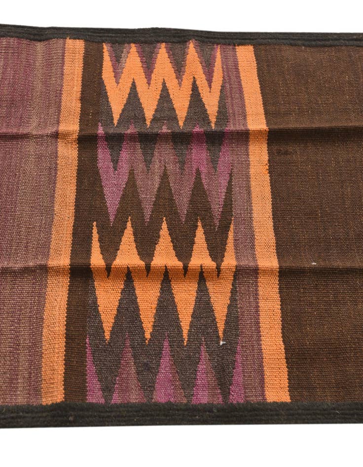 Detail image of 2' 1 x 6' 1 Hand Woven Kilim Fars Wool Runner Rug