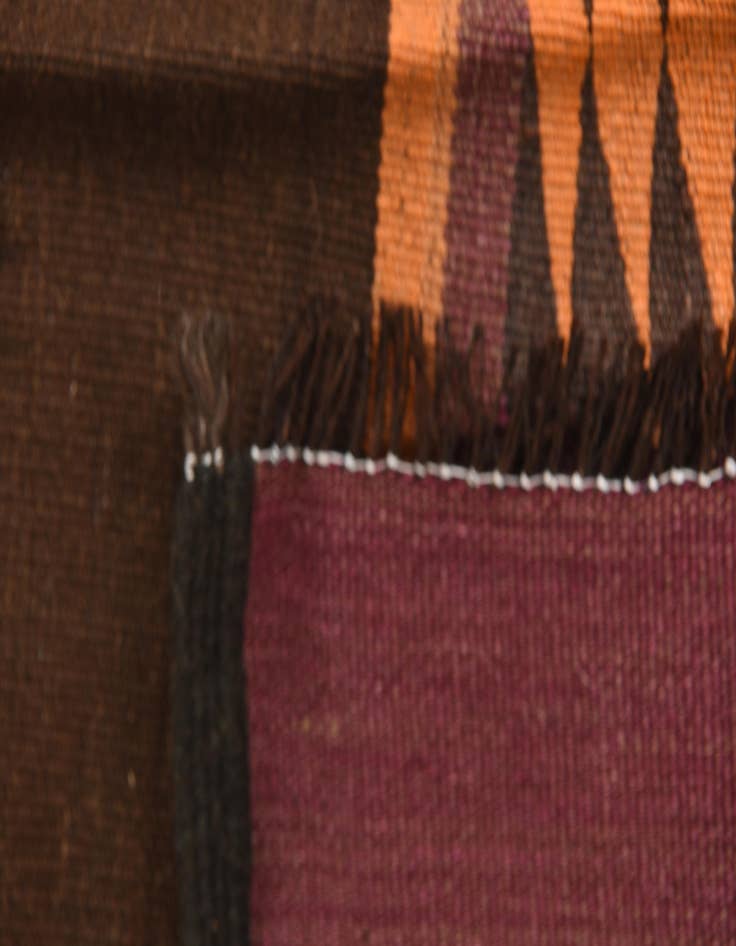 Detail image of 2' 1 x 6' 1 Hand Woven Kilim Fars Wool Runner Rug