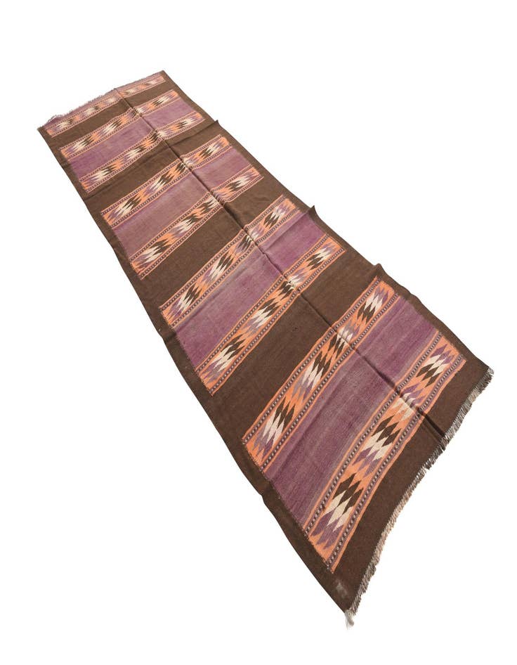 Detail image of  4' 4 x 12' 3  Hand Woven Kilim Fars Wool Runner Rug