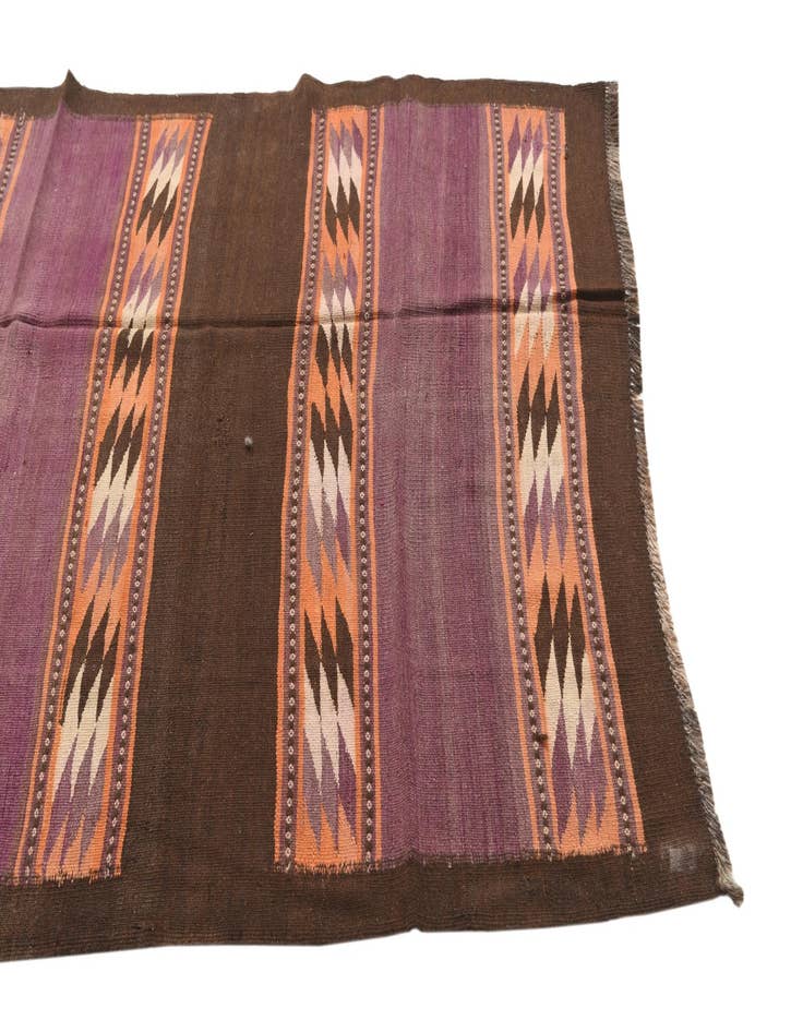 Detail image of  4' 4 x 12' 3  Hand Woven Kilim Fars Wool Runner Rug