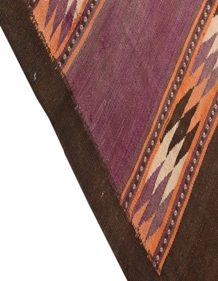 Detail image of  4' 4 x 12' 3  Hand Woven Kilim Fars Wool Runner Rug