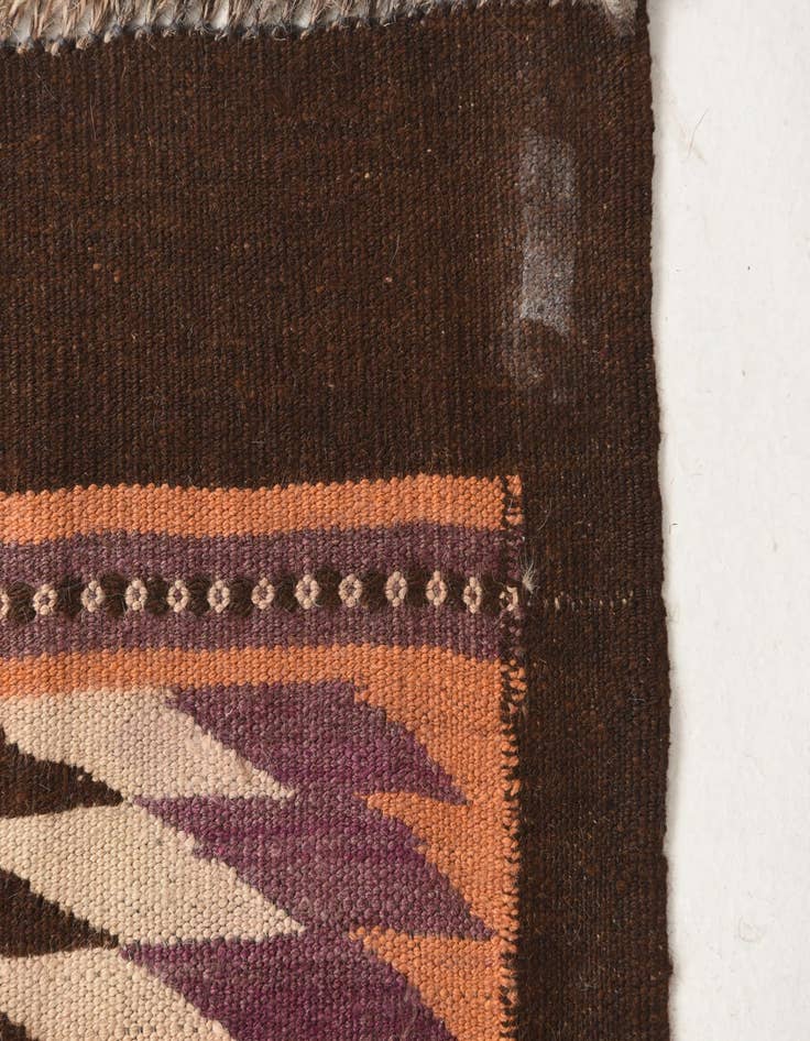 Detail image of  4' 4 x 12' 3  Hand Woven Kilim Fars Wool Runner Rug