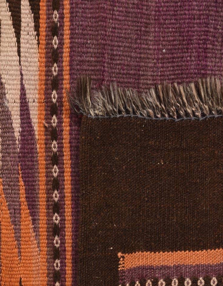 Detail image of  4' 4 x 12' 3  Hand Woven Kilim Fars Wool Runner Rug