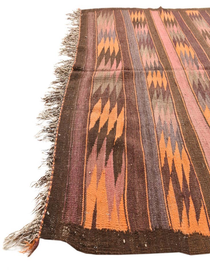 Detail image of  4' 10 x 12' 8  Hand Woven Kilim Fars Wool Runner Rug