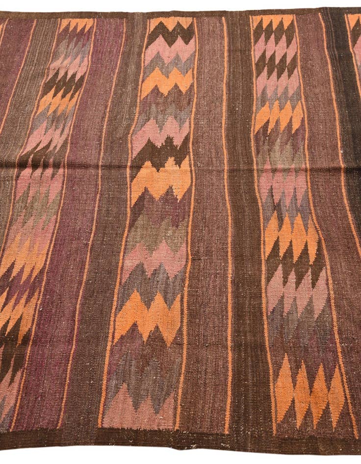 Detail image of  4' 10 x 12' 8  Hand Woven Kilim Fars Wool Runner Rug