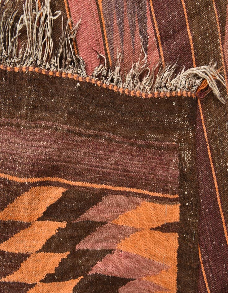 Detail image of  4' 10 x 12' 8  Hand Woven Kilim Fars Wool Runner Rug