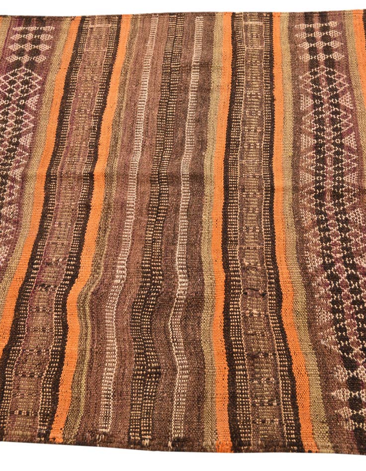 Detail image of 3' 9 x 8' 10 Hand Woven Kilim Fars Wool Runner Rug