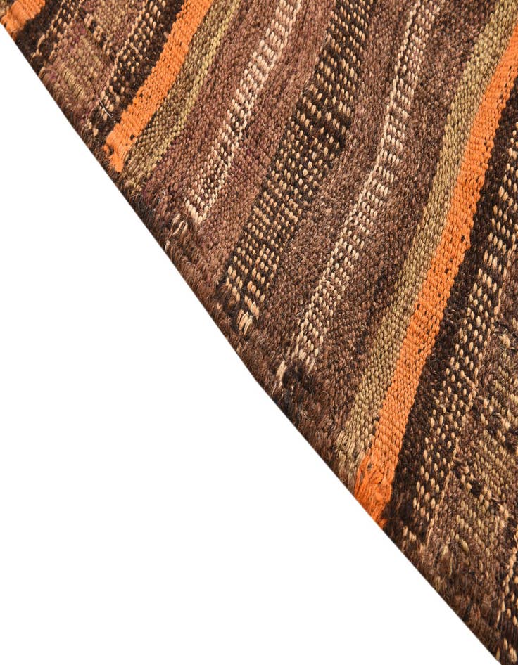 Detail image of 3' 9 x 8' 10 Hand Woven Kilim Fars Wool Runner Rug
