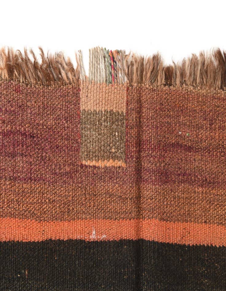 Detail image of  4' x 10' 8  Hand Woven Kilim Fars Wool Runner Rug
