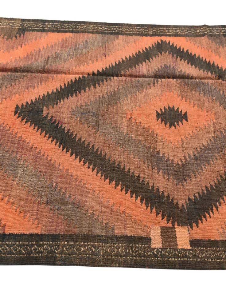 Detail image of  4' x 10' 8  Hand Woven Kilim Fars Wool Runner Rug