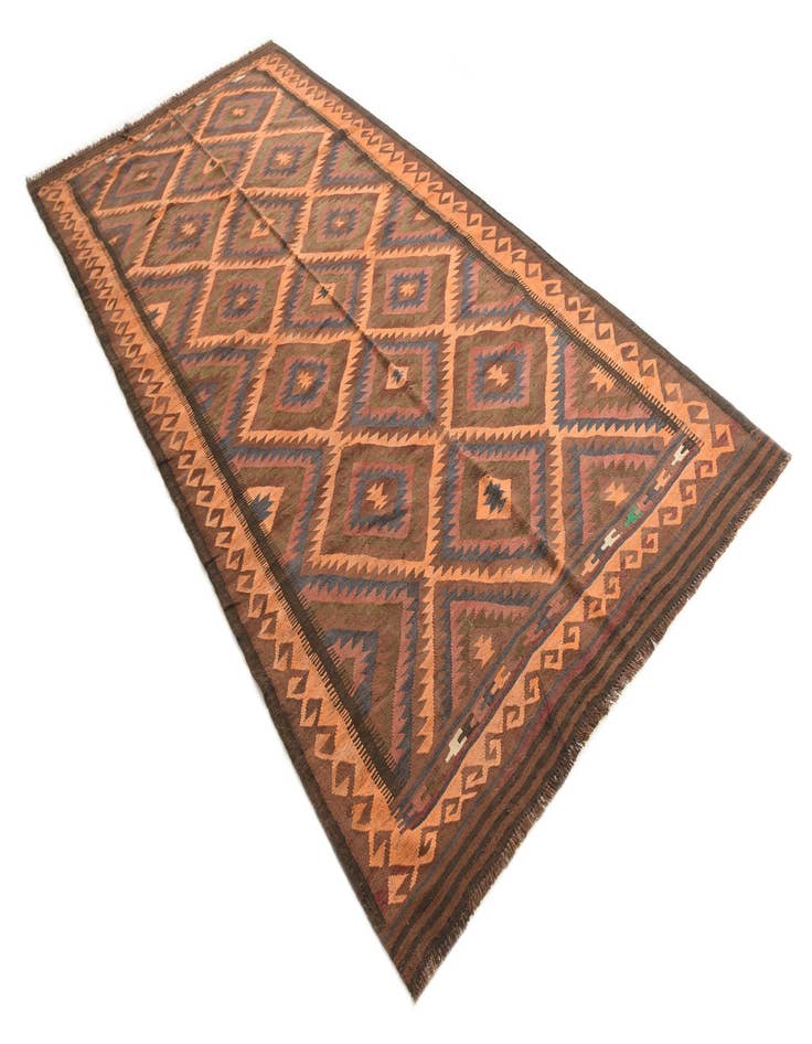 Detail image of  5' 5 x 11' 5  Hand Woven Kilim Fars Wool Runner Rug