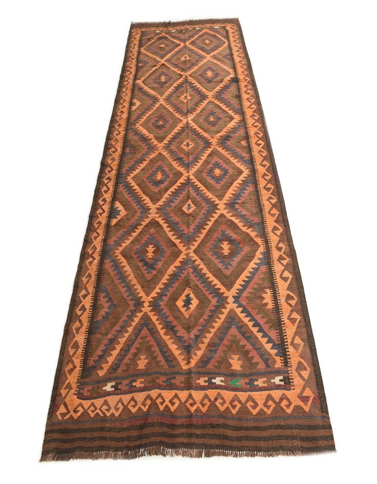 Detail image of  5' 5 x 11' 5  Hand Woven Kilim Fars Wool Runner Rug