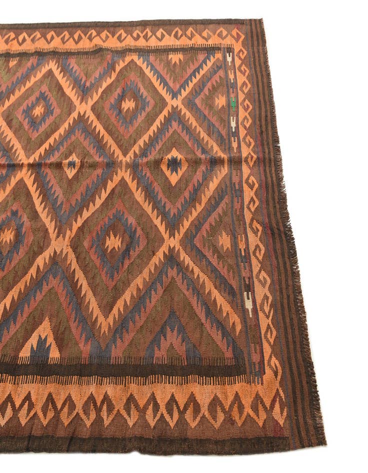 Detail image of  5' 5 x 11' 5  Hand Woven Kilim Fars Wool Runner Rug