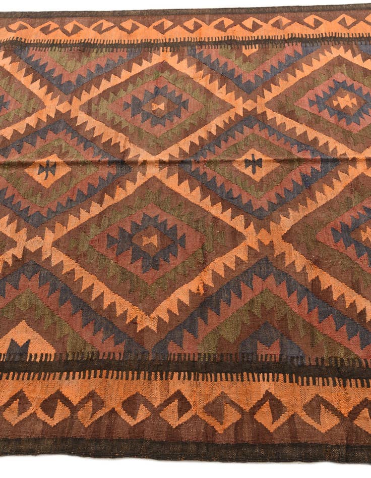 Detail image of  5' 5 x 11' 5  Hand Woven Kilim Fars Wool Runner Rug