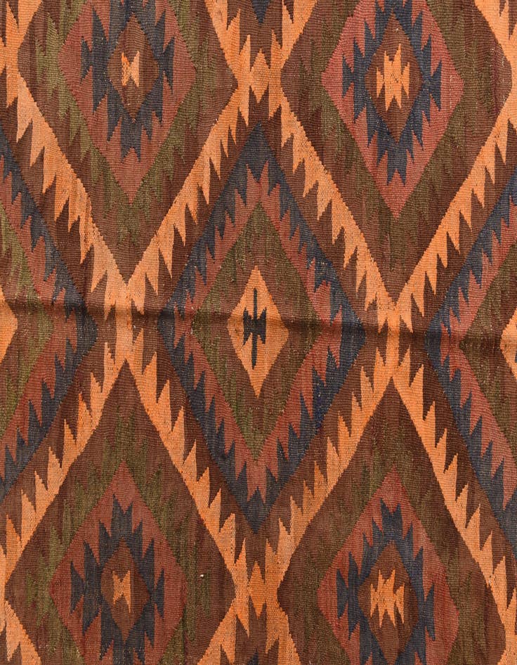 Detail image of  5' 5 x 11' 5  Hand Woven Kilim Fars Wool Runner Rug
