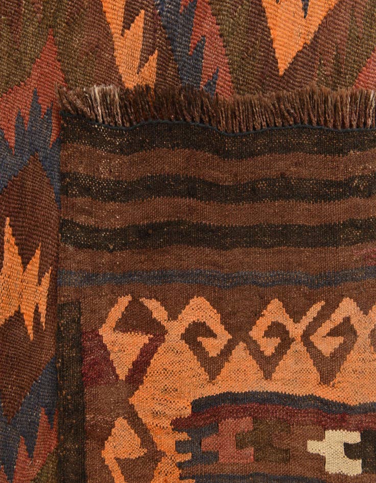 Detail image of  5' 5 x 11' 5  Hand Woven Kilim Fars Wool Runner Rug