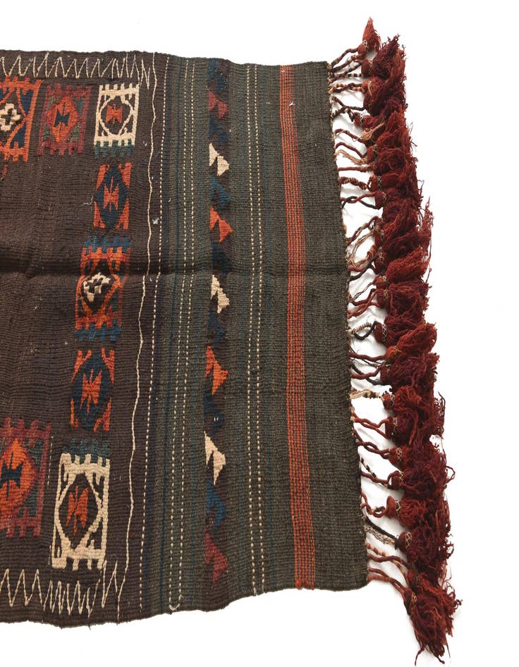 Detail image of  3' 2 x 10' 7  Hand Woven Kilim Fars Wool Runner Rug