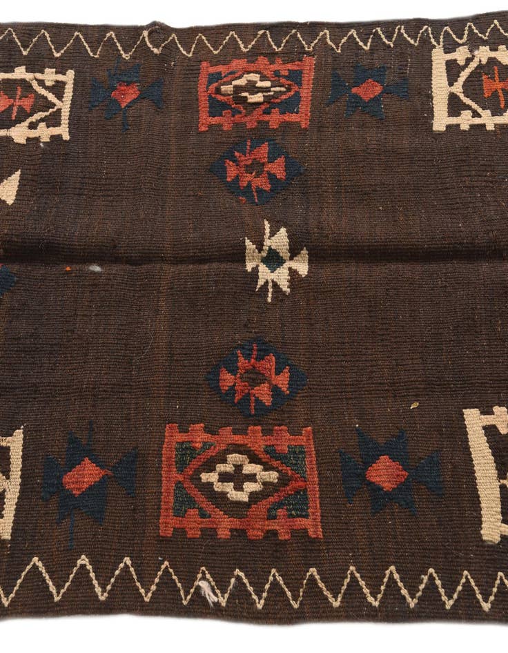 Detail image of  3' 2 x 10' 7  Hand Woven Kilim Fars Wool Runner Rug