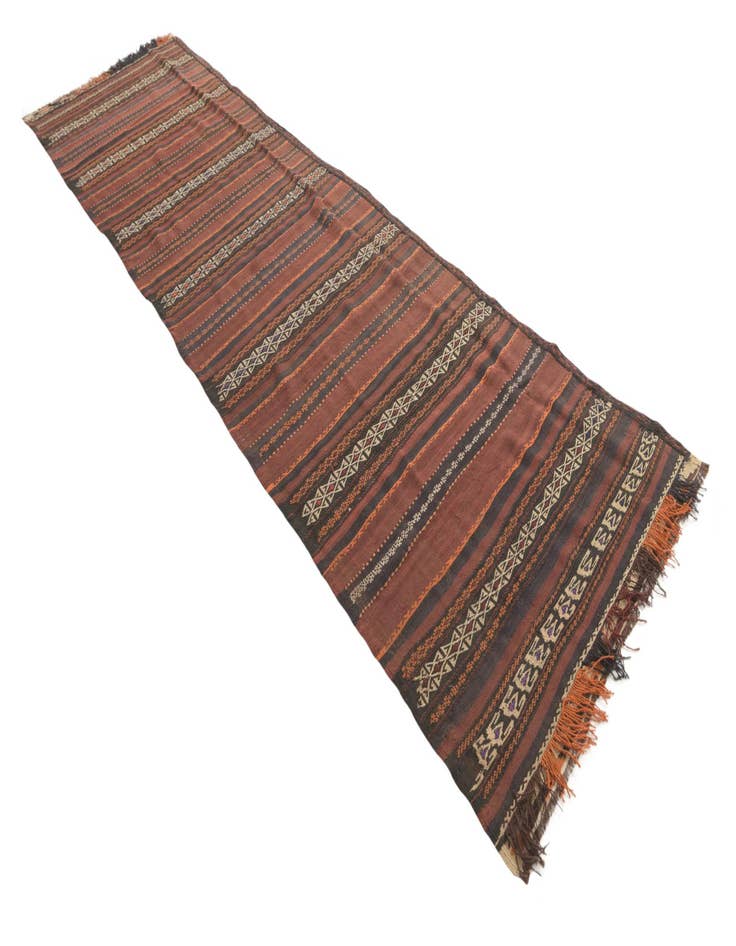 Detail image of  3' 6 x 12' 1  Hand Woven Kilim Fars Wool Runner Rug