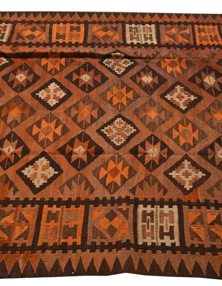 Detail image of  4' 2 x 10' 7  Hand Woven Kilim Fars Wool Runner Rug