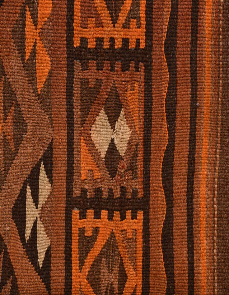 Detail image of  4' 2 x 10' 7  Hand Woven Kilim Fars Wool Runner Rug