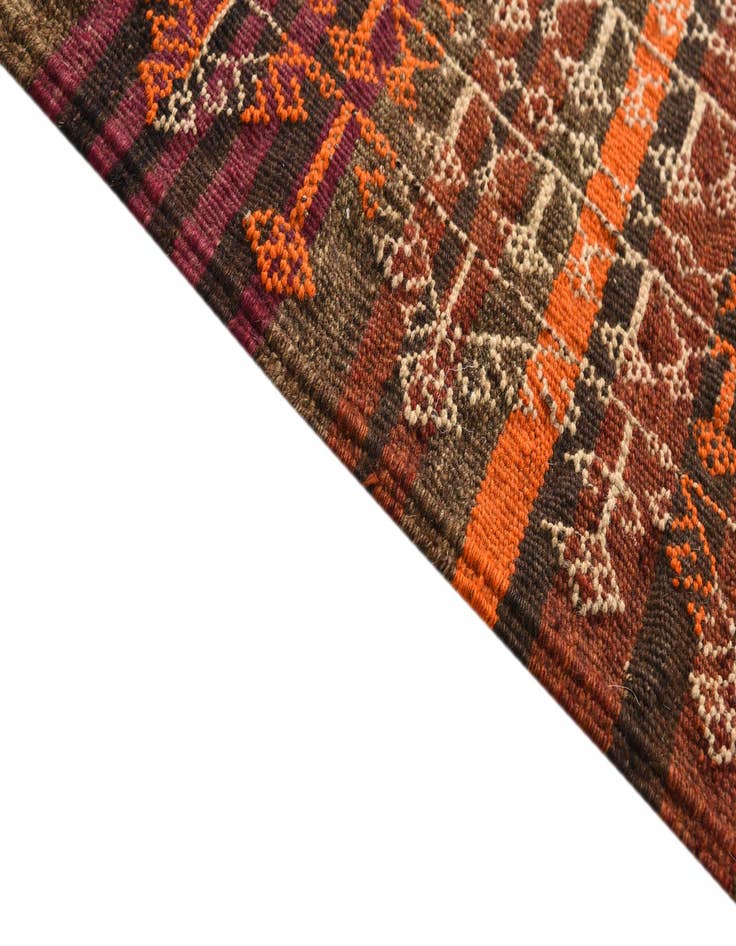 Detail image of  4' 8 x 15'  Hand Woven Kilim Fars Wool Runner Rug