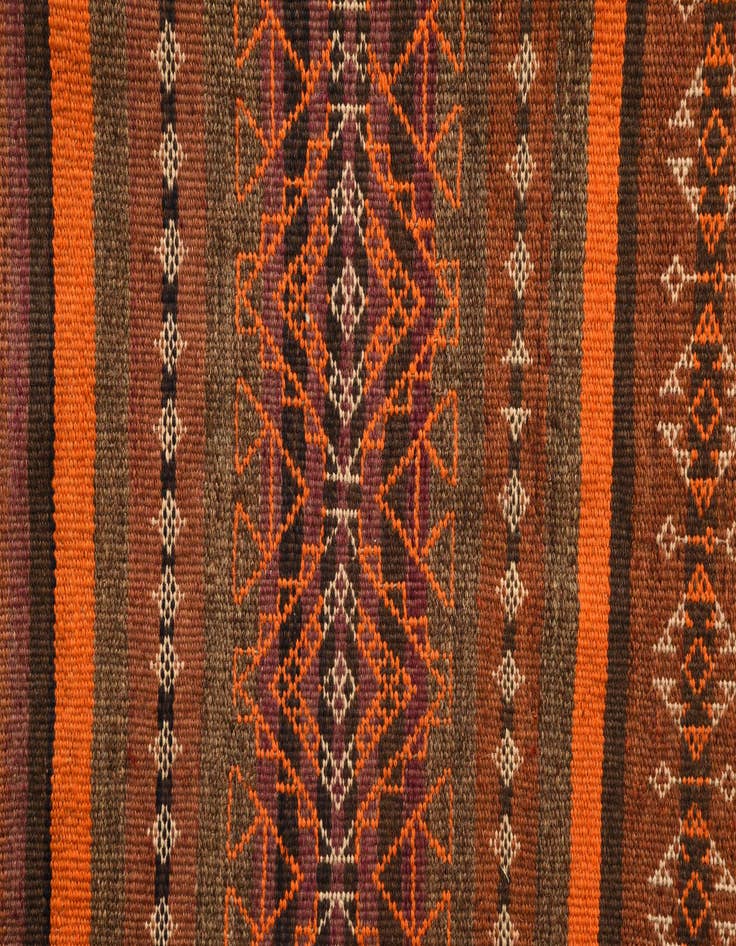 Detail image of  4' 8 x 15'  Hand Woven Kilim Fars Wool Runner Rug