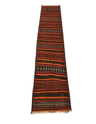 Detail image of  2' 5 x 8'  Hand Woven Kilim Fars Wool Runner Rug