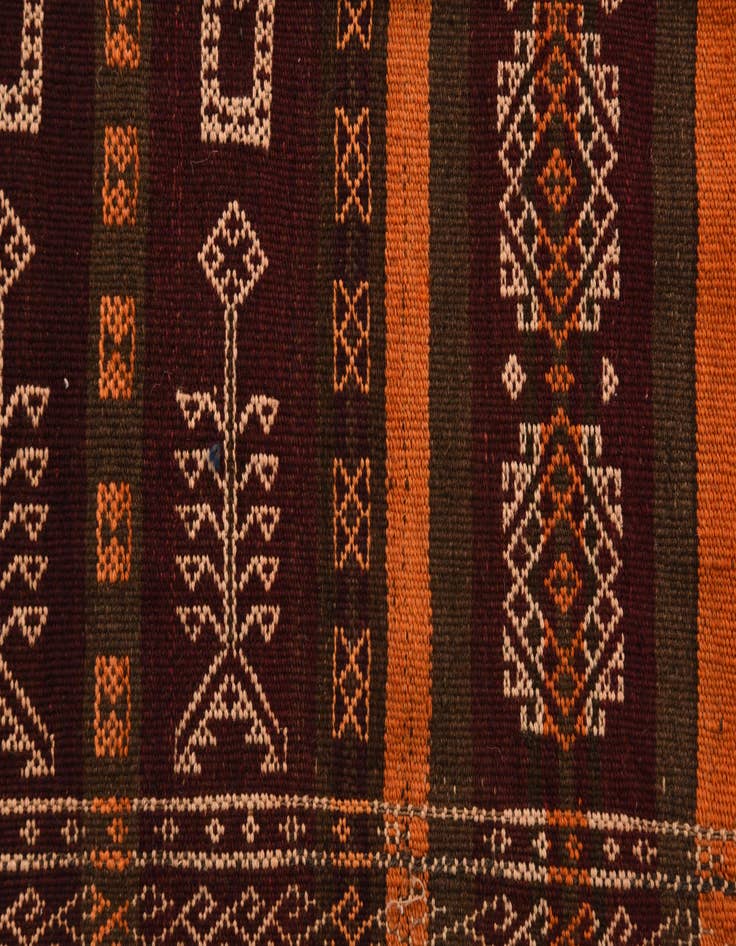 Detail image of  4' 1 x 12'  Hand Woven Kilim Fars Wool Runner Rug