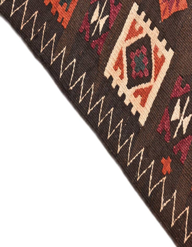 Detail image of  3' 3 x 10' 2  Hand Woven Kilim Fars Wool Runner Rug