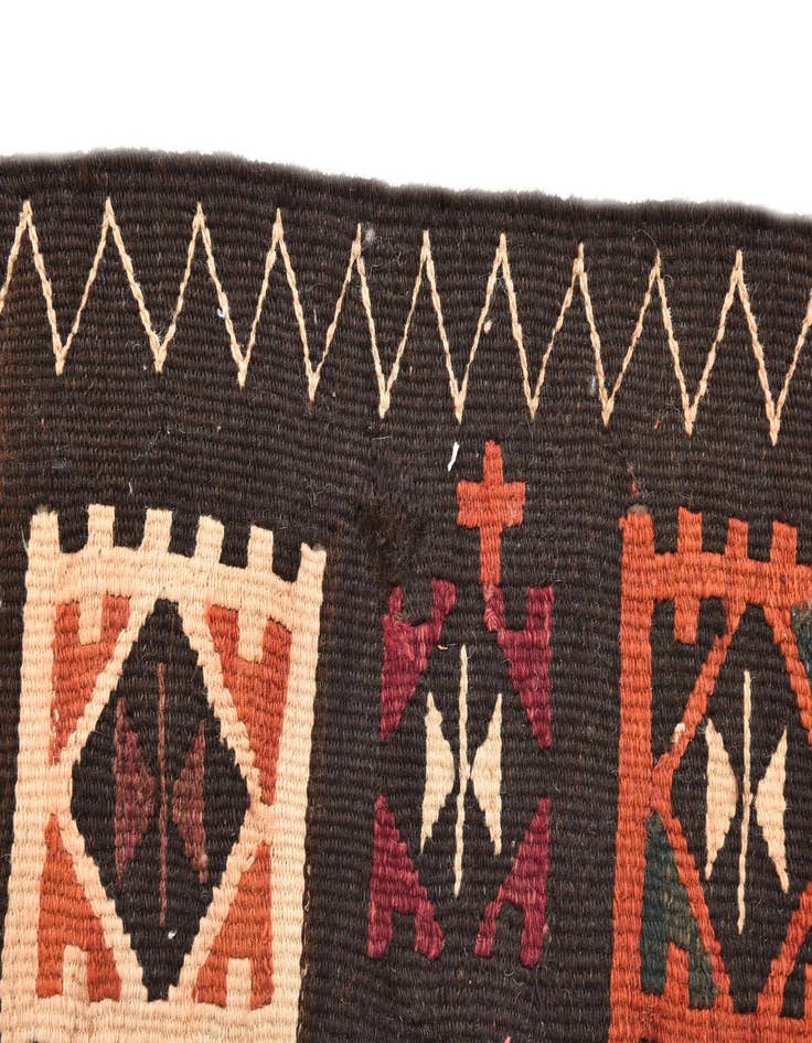 Detail image of  3' 3 x 10' 2  Hand Woven Kilim Fars Wool Runner Rug