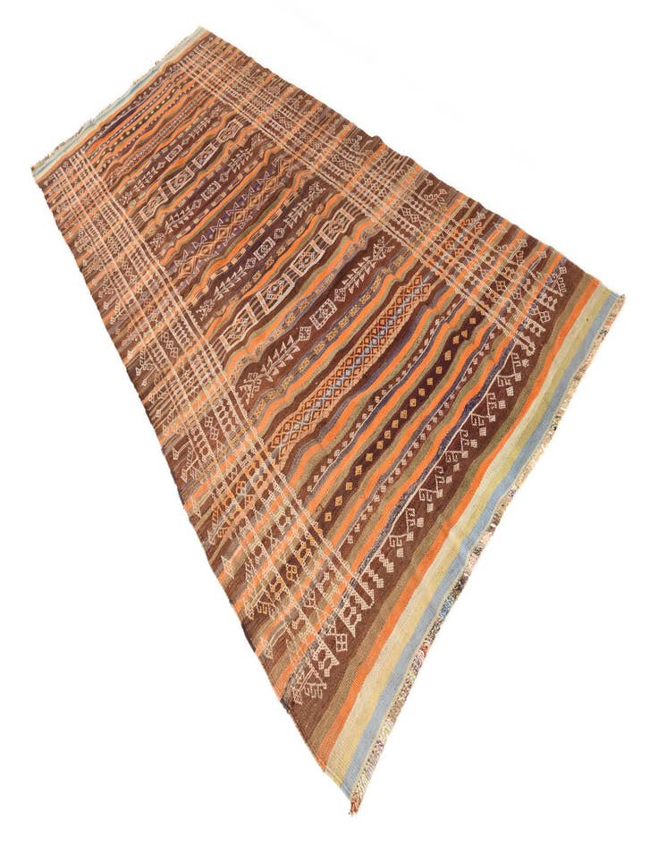 Detail image of  4' 4 x 11' 2  Hand Woven Kilim Fars Wool Runner Rug