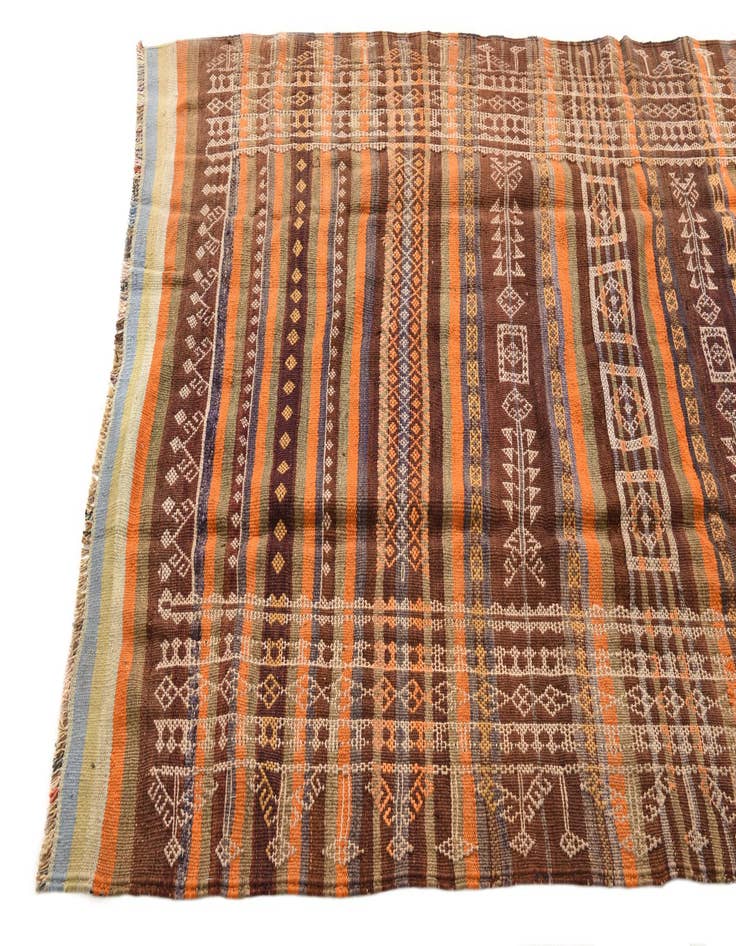 Detail image of  4' 4 x 11' 2  Hand Woven Kilim Fars Wool Runner Rug