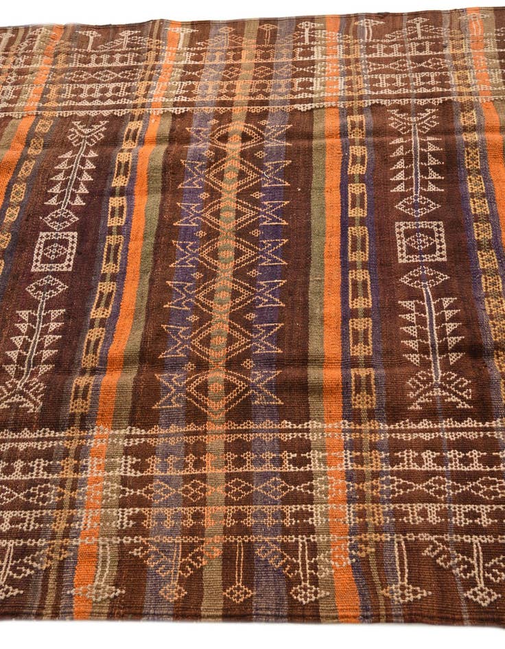 Detail image of  4' 4 x 11' 2  Hand Woven Kilim Fars Wool Runner Rug